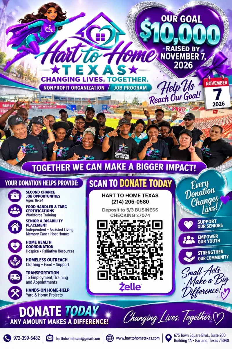 Hart To Home Texas donate flyer
